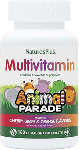Animal Parade Children's Chewable Multivitamin - 180 Animal-Shaped Tablets - Natural Assorted Flavors - Vegetarian, Gluten Free - 90 Servings in Pakistan