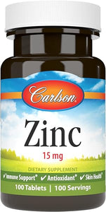 Zinc, 15 mg, Zinc Supplement, Zinc Gluconate, Immune Support & Skin Health, Zinc Tablets, Antioxidant, Zinc Capsules, 100 Tablets in Pakistan