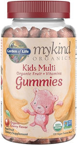 Garden of Life mykind Organics Kids Gummy Vitamins, Certified Organic, Non-GMO & Vegan Complete Children's - B12, C & D3 Gluten, Soy & Dairy Free Real Fruit Chew Gummies, Multi, Cherry, 120 Count in Pakistan