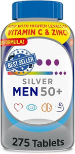 Centrum Silver Men 50 Plus 275 Tablets - Complete Daily Multivitamin Supplement, for Men and Senior Adults – High Potency Vitamins & Minerals for Men's Health Over 50