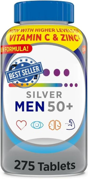 Centrum Silver Men 50 Plus 275 Tablets - Complete Daily Multivitamin Supplement, for Men and Senior Adults – High Potency Vitamins & Minerals for Men's Health Over 50 in Pakistan