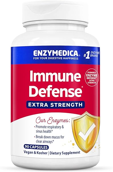 Immune Defense, Extra Strength, Proteolytic Enzymes for 2X Immune & Respiratory Support, 90 Count in Pakistan