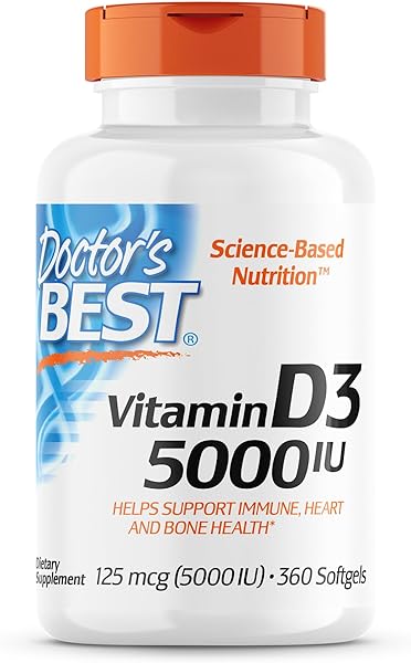 Vitamin D3 5,000 IU for Healthy Bones, Teeth, Heart and Immune Support, Non-GMO, Gluten-Free, Soy Free, 360 Count (Pack of 1) in Pakistan