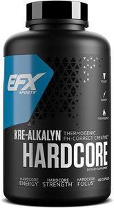 Kre-Alkalyn Hardcore | Thermogenic pH Correct Creatine Monohydrate Pill Supplement | Energy & Strength Pre Workout | 60 Servings, 180 Capsules in Pakistan