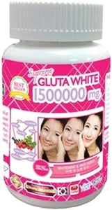 Supreme GLUTA WHITE 1500000 Mg. Whitening & Anti Aging Reduce freckles Whitening Skin Fast action Capsule,Softgel,30Tablets. in Pakistan