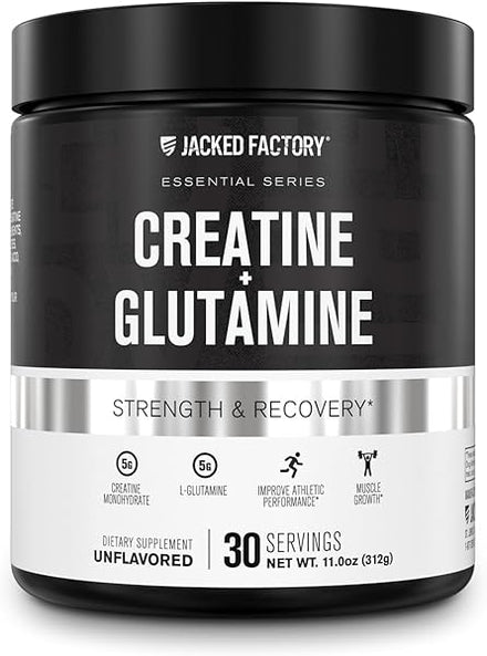 Creatine + Glutamine - Creatine Supplement with L-Glutamine for Muscle Recovery, Muscle Growth, Increased Strength, Enhanced Energy Output, and Gut Health - 30 Servings, Unflavored in Pakistan