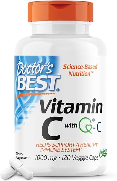 Doctor's Best Vitamin C with Q-C - Vitamin C 1000mg Non-GMO, Vegan, Gluten Free, Soy Free, Sourced from Scotland Veggie Caps, 120 Count in Pakistan