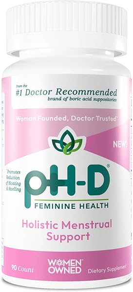 pH-D Feminine Health - Holistic Menstrual Support - Oral Supplement with Calcium, Magnesium, Chamomile, and Black Cohosh - 90 Count in Pakistan