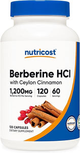 Berberine HCI with Ceylon Cinnamon Capsules (120 Capsules, 60 Servings) - Non-GMO, Animal-Free Product in Pakistan