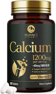 Nature's Calcium 1200 mg with Vitamin D3, Bone Health & Immune Support for Women & Men, Calcium Supplement Made with Extra Strength Vitamin D for Carbonate Absorption Dietary Supplement - 240 Tablets in Pakistan