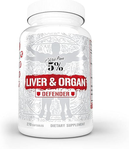 5% Nutrition Rich Piana Liver & Organ Defender Cycle Support Plus NAC | Liver Support, Prostate Supplement, Heart, Kidney, Skin Support | Milk Thistle, Saw Palmetto, Hawthorn Berry (30-90 Servings) in Pakistan