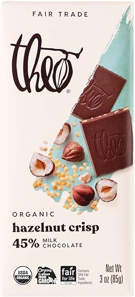 Hazelnut Crisp Organic Milk Chocolate Bar, 45% Cacao, 1 Bar | Fair Trade in Pakistan in Pakistan