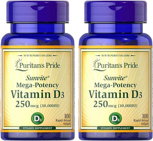 Puritan's Pride Vitamin D3 10,000 IU, Twin Pack 200 Total Count in Pakistan