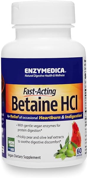 Betaine HCl, Occasional Heartburn and Indigestion Support, 60 Capsules in Pakistan