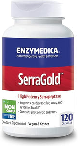 SerraGold, High-Potency Serrapeptase Enzyme Supplement, Supports Respiratory, Heart & Immune Function, 120 Count - FFP in Pakistan