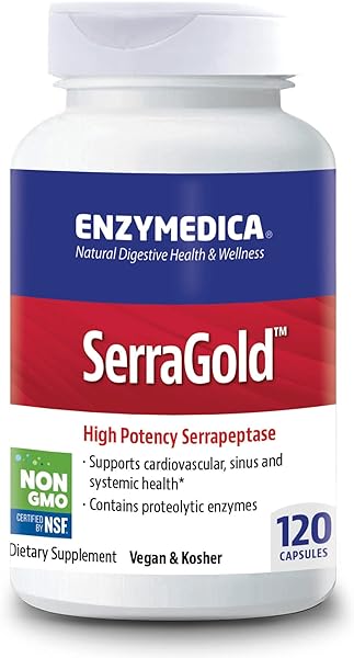 SerraGold, High-Potency Serrapeptase Enzyme Supplement, Supports Respiratory, Heart & Immune Function, 120 Count - FFP in Pakistan in Pakistan