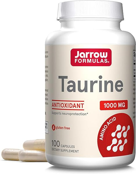 Jarrow Formulas Taurine 1000 mg, Dietary Supplement, Amino Acid Supplement for Brain Health Support, 100 Capsules, 100 Day Supply in Pakistan