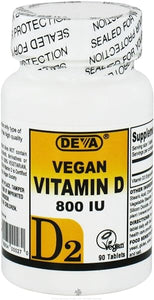 DEVA Vegan Vitamin D2 800 IU, Ergocalciferol Supplement with No Animal Ingredients, Fast Dissolve, 90 Tablets, 1-Pack in Pakistan