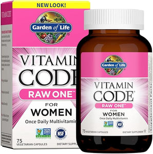 Vitamin Code Raw One Once Daily Multivitamin Capsules, Fruits, Veggies, Probiotics for Womens Health, Vegetarian, Gluten Free, 75 Count in Pakistan