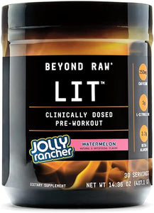 LIT | Clinically Dosed Pre-Workout Powder | Contains Caffeine, L-Citruline, and Beta-Alanine, Nitrix Oxide and Preworkout Supplement | Jolly Rancher Watermelon | 30 Servings in Pakistan