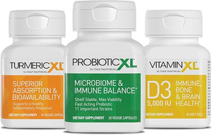 TrioXL - 3 Powerful Supplements That Promote a Strong Immune System, Includes TumericXL, VitaminXL D3 & ProbioticXL, Gluten-Free Immune Booster, 3-30 Count in Pakistan