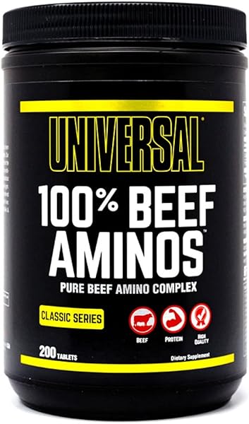 Universal Classic Series 100% Beef Aminos - Pure Beef Amino Complex, EAAs & BCAAs from Beef Protein Isolate & Pure Desiccated Argentine Beef Liver, 66 Servings, 200 Tablets in Pakistan