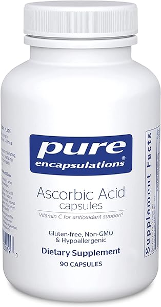 Pure Encapsulations Ascorbic Acid Capsules - 1,000 mg Vitamin C - Antioxidant & Immune Support* - High-Potency Vitamin C - Vegan & Non-GMO - 90 Capsules in Pakistan in Pakistan