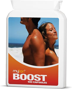 Boost Tan Pills | 100 Capsules | Sun Tan Accelerator | Natural Tanning Supplement | Tyrosine, Copper Multivitamin | 25-Day Extended Holiday Supply in Pakistan