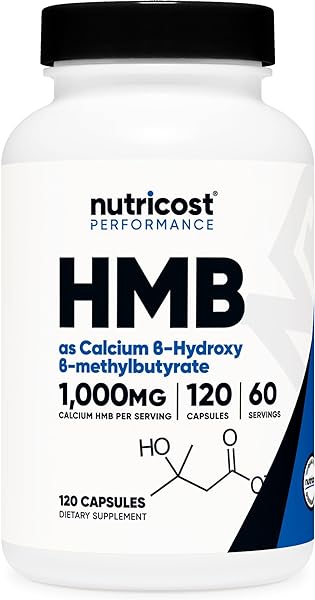 HMB (Beta-Hydroxy Beta-Methylbutyrate) 1000mg (120 Capsules) - 500mg Per Capsule, 60 Servings - Gluten Free and Non-GMO in Pakistan