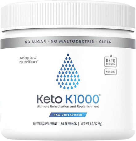 Hi-Lyte Keto K1000 Electrolyte Powder | Unflavored | Hydration Supplement Drink Mix | Boost Energy & Beat Leg Cramps | No Sugar, No Stevia, No Maltodextrin | 50 Servings in Pakistan