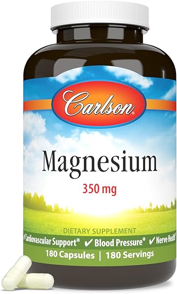 Magnesium, 350 mg, Cardiovascular Support, Muscle Function & Nerve Health, 180 capsules in Pakistan