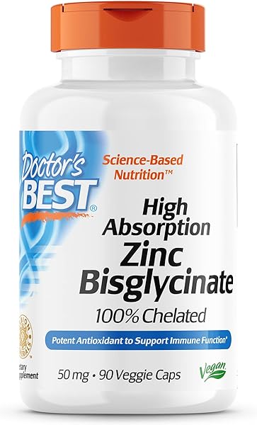 High Absorption Zinc Bisglycinate 50mg High Potency Supporting Enhancing Immune System Antioxidant VC, 90 Count in Pakistan