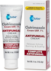 Globe Clotrimazole Antifungal Cream 1% (4 oz Tube) Relieves The itching, Burning, Cracking and Scaling associated with fungal infections, Compare to The Name Brand Active Ingredient in Pakistan