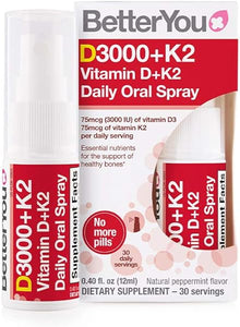Vitamin D+K2 Oral Spray | Natural Liquid Daily Multivitamin Spray and Immune System Support Supplement for Healthy Bones | 0.40 fl oz in Pakistan
