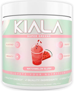 Kiala Nutrition Super Greens - Organic Greens Powder to Reduce Bloat, Support Gut Health, Boost Immunity, Healthy Digestion for Women - Antioxidant Support - Spirulina - Chlorella - Watermelon Slush in Pakistan