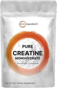 Creatine Monohydrate Powder 1 kg (2.2 Lbs), 5000mg Per Serv, Micronized Creatine Powder, Unflavored, Pure, No Filler, Keto & Vegan Friendly, Easy Dissolve Pre Workout Creatine for Women and Men in Pakistan