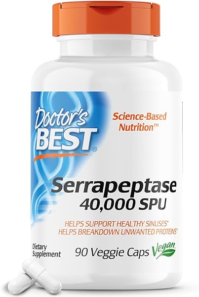 Serrapeptase, Non-GMO, Vegan, Gluten Free, Supports Healthy Sinuses, 40,000 SPU, 90 Count (Pack of 1) in Pakistan in Pakistan