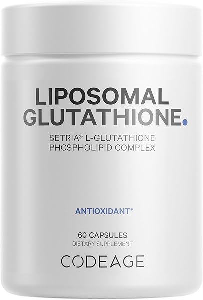 Codeage Liposomal Glutathione Supplement - Pure Reduced Setria L Glutathione Skin - Nano Encapsulated Glutathione Powder Pills - Phospholipids - Antioxidant Complex - Vegan, Non-GMO - 60 Capsules in Pakistan