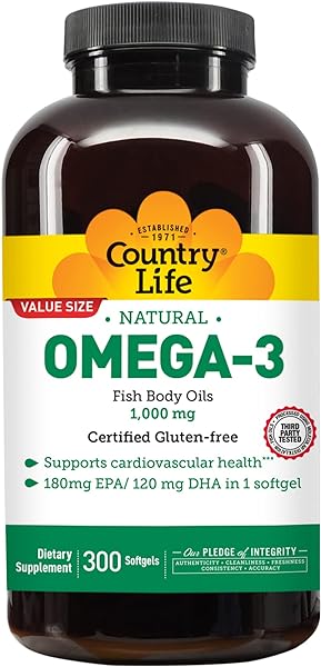 Omega-3 Fish Body Oils 1000 mg, 300-Count in Pakistan