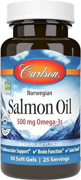 Labs Carlson Laboratories Norwegian Salmon Oil Softgels, 500 mg, 50 Count in Pakistan in Pakistan