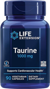 Taurine, Pure Taurine Amino Acid Supplement, Heart, Liver and Brain Health, Longevity, Muscle and Exercise, 1000 mg dose, Non-GMO, Gluten-Free, Vegetarian, 90 Vegetarian Capsules in Pakistan