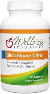 Wellness Resources Glutathione Ultra with Emothion S-Acetyl Glutathione (100mg, 90 Capsules) Highest Absorption Antioxidant for Cells, Liver, Immune Health in Pakistan