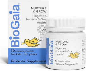 Nurture & Grow Kids Probiotic | Ages 5+ | Chewable Probiotic | Allergen-Free | Triple-Benefit Probiotic for Kids | Digestive Health, Immune Support & Oral Health Protection | 30-Day Supply in Pakistan