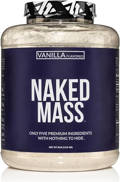 Vanilla Naked Mass - All Natural Vanilla Weight Gainer Protein Powder - 8lb Bulk, GMO Free, Gluten Free & Soy Free, No Artificial Ingredients - 1,260 Calories - 11 Servings in Pakistan