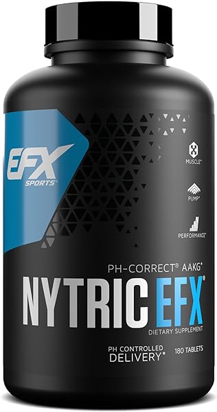 Nytric EFX | pH Correct AAKG Arginine & Citrulline Pre Workout Pills | Longer Lasting Muscle Pumps | 60 servings, 180 Quick-Release Tablets in Pakistan