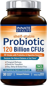 Probiotics 120 Billion CFUs 34 Strains with Prebiotics & Digestive Enzymes, Digestion & Immunity Health for Women & Men, Shelf Stable, 30 Vegan Capsules in Pakistan