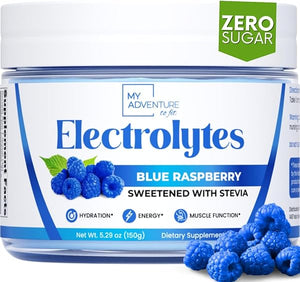 Zero Sugar - Blue Raspberry Electrolytes Powder - Refreshing Hydration - Caffeine Free Energy - All Natural Ingredients - Vegan, Keto and Paleo - Sugar Free Electrolyte Powder Drink Mix - 37 Servings in Pakistan