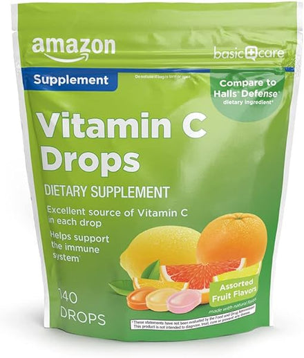 Amazon Basic Care Vitamin C Supplement Drops, Lemon, Orange & Grapefruit, 140 Count (Previously SoundHealth) in Pakistan
