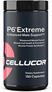 P6 Extreme - Enhanced Support for Men | Supports Muscle Growth & Strength | Natural Support Supplement with TESTFACTOR, Ginseng, elevATP, DIM, SenActiv & Fenugreek - 150 Caps in Pakistan