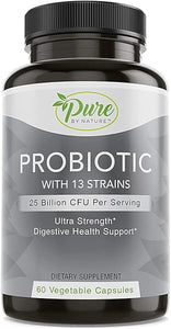 Pure By Nature Shelf Stable Probiotics for Men and Women, Supports Digestive Health, Gut Health and Immunity, Soy and Gluten-Free, 60 Vegan Capsules in Pakistan